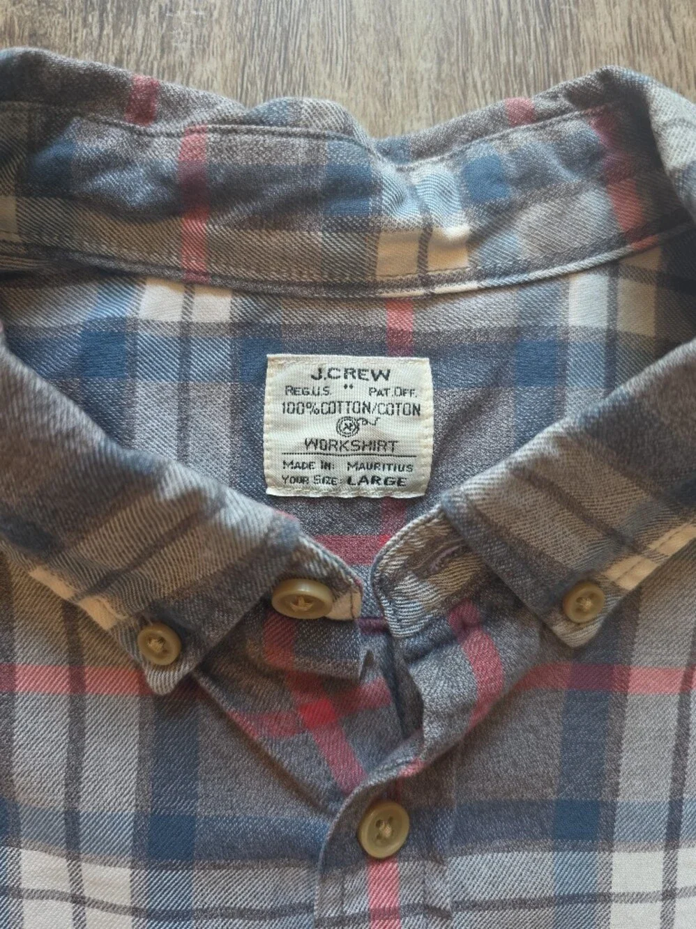 J.Crew - Heavyweight Flannel Workshirt 2-Shirt Bundle - Large - Red & Grey Blue